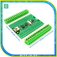 Микроконтроллер Arduino Nano 3.0 ATMega168PA Mini USB с клемником
