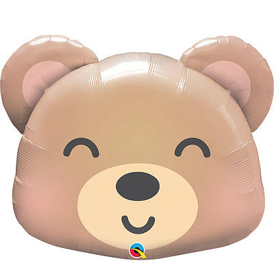 Q 31" Голова ведмедика. Кулі фольговані оригінальні тварини і звірі. В уп