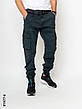 Чоловічі штани карго чорні з бічними кишенями, джогери на манжеті внизу є великі розміри батали, фото 2