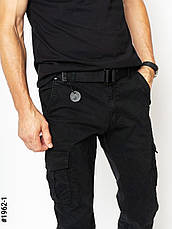 Штани карго чоловічі чорні з бічними кишенями на манжеті внизу є великі розміри батали, фото 2