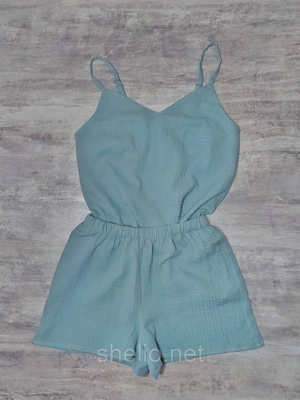 Комплект женский (топ и шорты) из муслина для дома и сна, пижама из ...