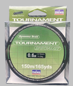 Шнур для риболовлі Daiwa Tournament Specialist Green x4 150m  (#0.6) 0.12мм / 11kg
