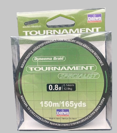 Шнур для риболовлі Daiwa Tournament Specialist Green x4 150m (#0.8) 0.14мм / 12.9kg, фото 1