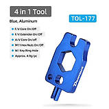 Ключ 4 в 1 Deemount TOL-177 для розбирання штуцерів накачування Presta&Schrader, фото 4