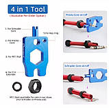 Ключ 4 в 1 Deemount TOL-177 для розбирання штуцерів накачування Presta&Schrader, фото 3