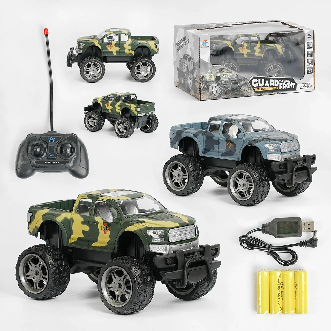 Джип на радіокеруванні 512-37 A (36/2) 2 кольори, на батарейках, світло, 27 Мhz, USB-кабель, у коробці