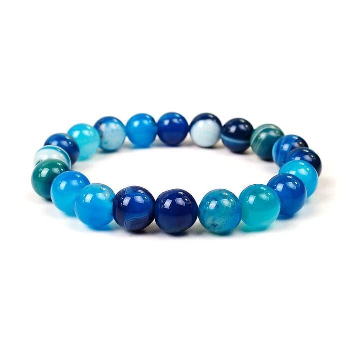 Браслет Из Натурального Камня в 3-х Цветах. Агат. Синий — Купить ...