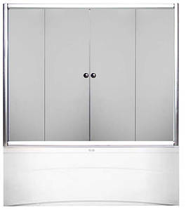 Штора для ванної KO&PO F 170 S 140х170 см розсувні двері матове скло