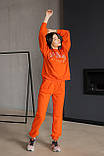 Морквяний жіночий спортивний костюм із турецької двонитки "Los Angeles", фото 2