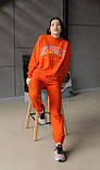 Морквяний жіночий спортивний костюм із турецької двонитки "Los Angeles", фото 4