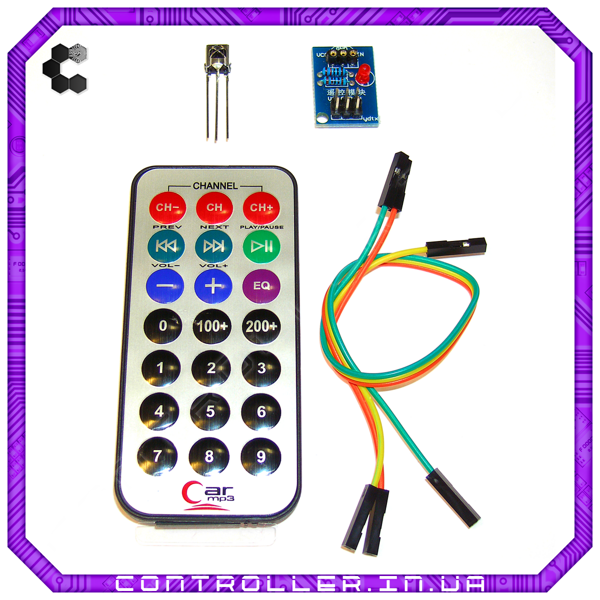 Інфрачервоний пульт та приймач HX1838, фото 1