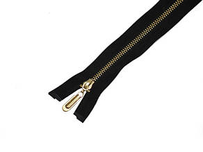 Zipper Металева блискавка, ланка GOLD, Чорна, 65см.2б.