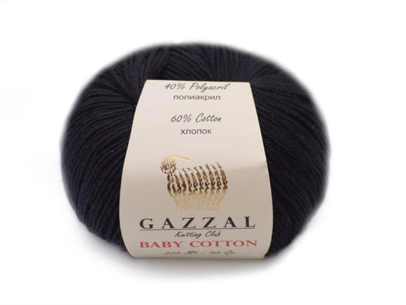 Gazzal Cotton Baby, Чорний №3433