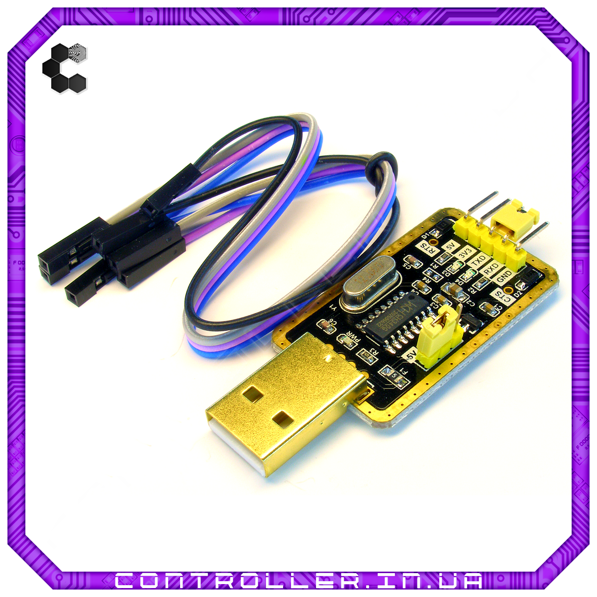 Конвертер CH340G USB-UART USB-TTL з вибором напруги