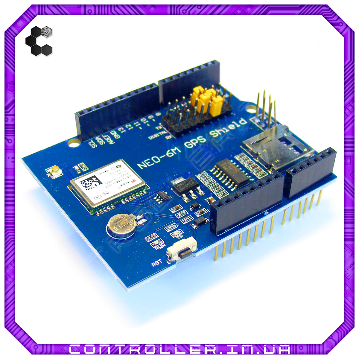 Купить GPS shield - приемник на базе чипа Ublox NEO-6M