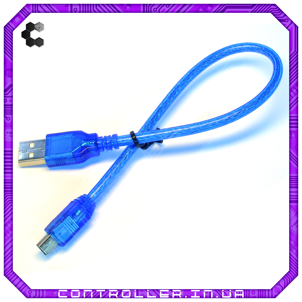 Кабель USB type A – mini USB. 29 см