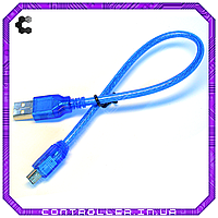 Кабель USB type A - mini USB. 29 см