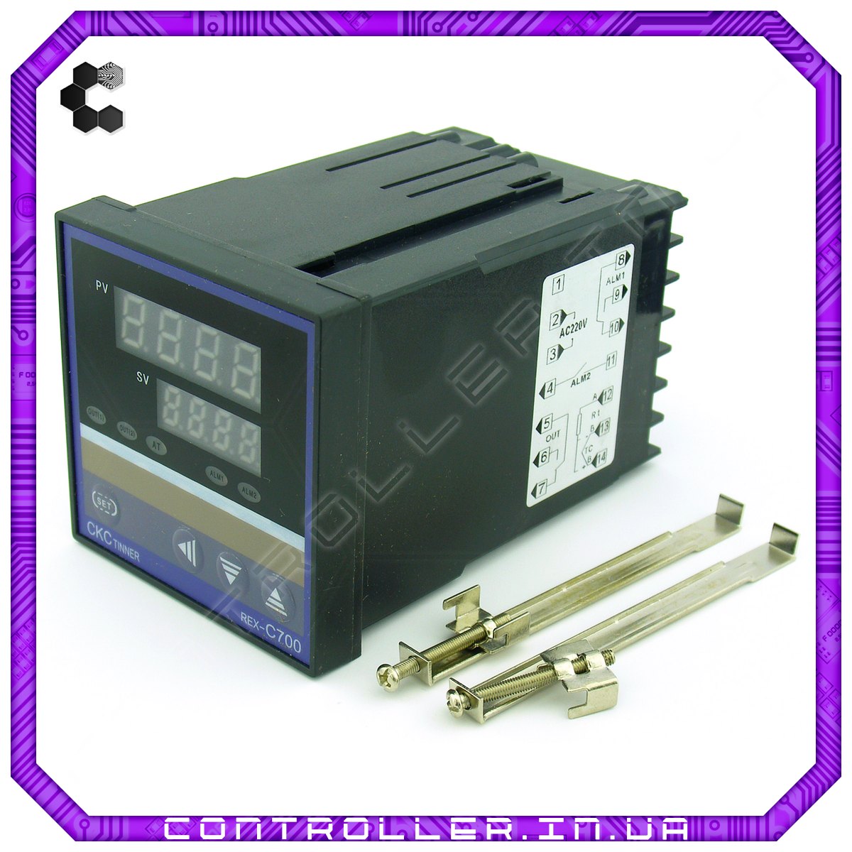 Контролер температури REX-C700 0-400°З контакт реле
