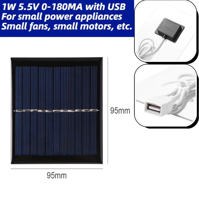 USB Сонячна панель зарядного пристрою 1 Вт 5,5 В: