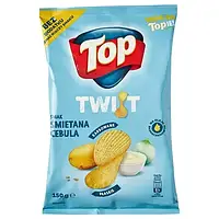 Чипсы волнистые со вкусом сметаны с луком TOP Twist karbowane Smak smietana cebula 150г Польша