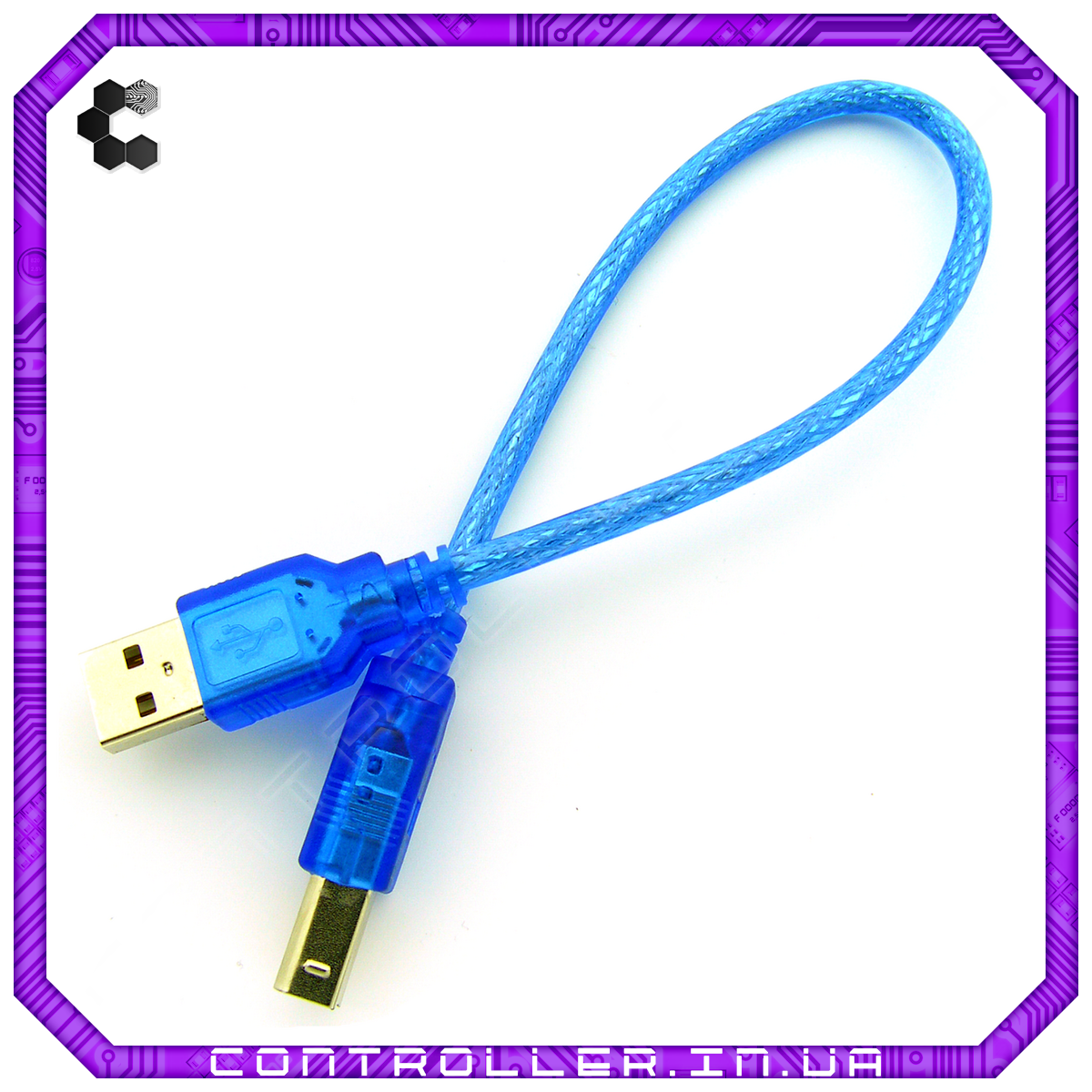 Кабель USB type A - USB type B 30 см