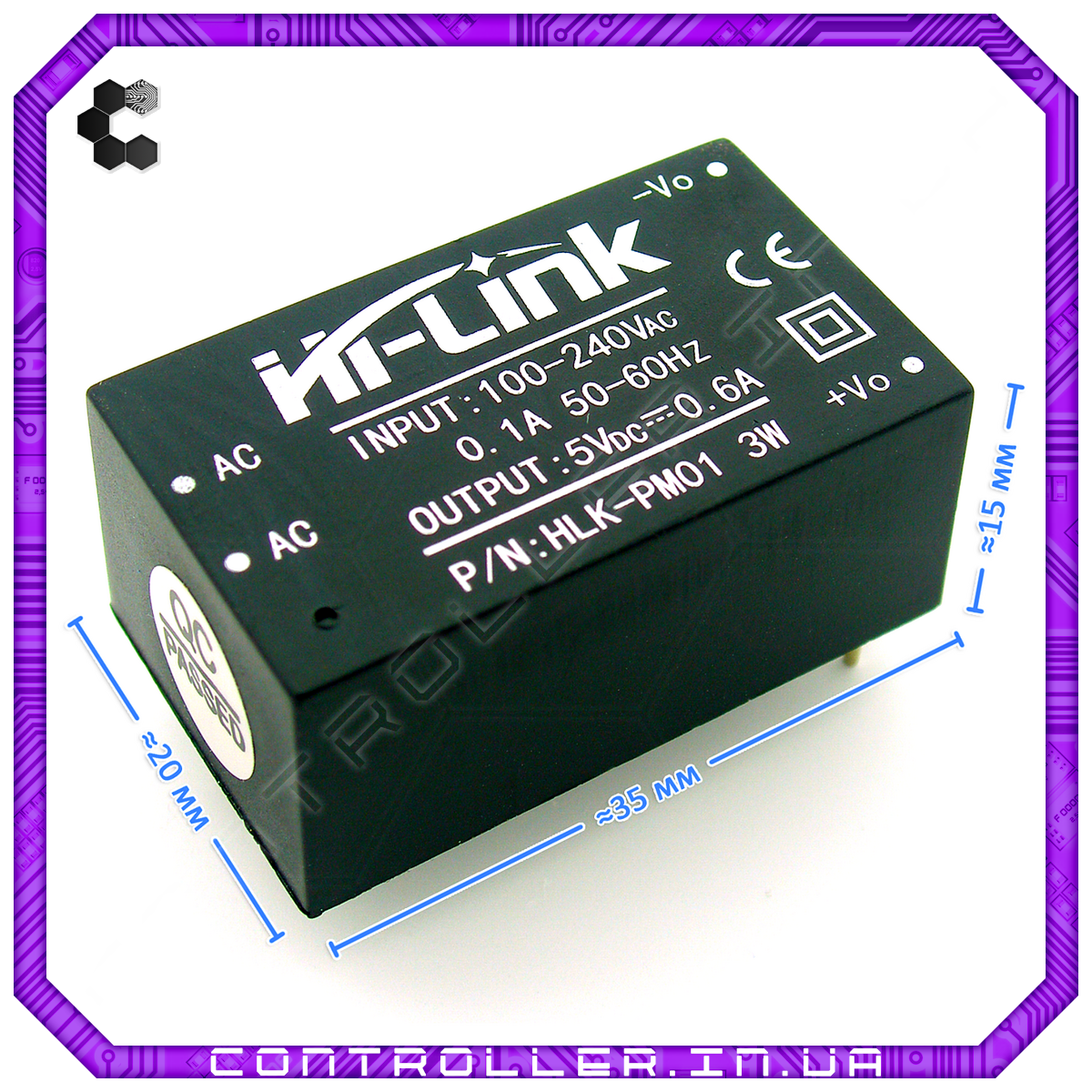 Модуль блоку живлення HLK-PM01 TSP-05 3W 0.6А 5В