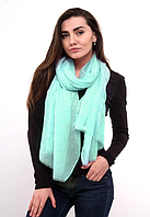 Тонкий шарф Fashion Мэри из вискозы 180*80 см горох бирюзовый