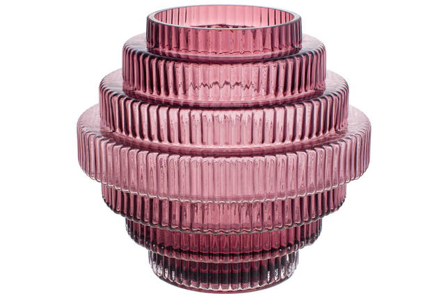 Скляна ваза Торнадо 16*16*15 см, колір — бордо ( 420-133), фото 1