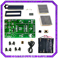 Конструктор тетрис портативный, матричная игровая консоль 8x16, 4in1 зеленый