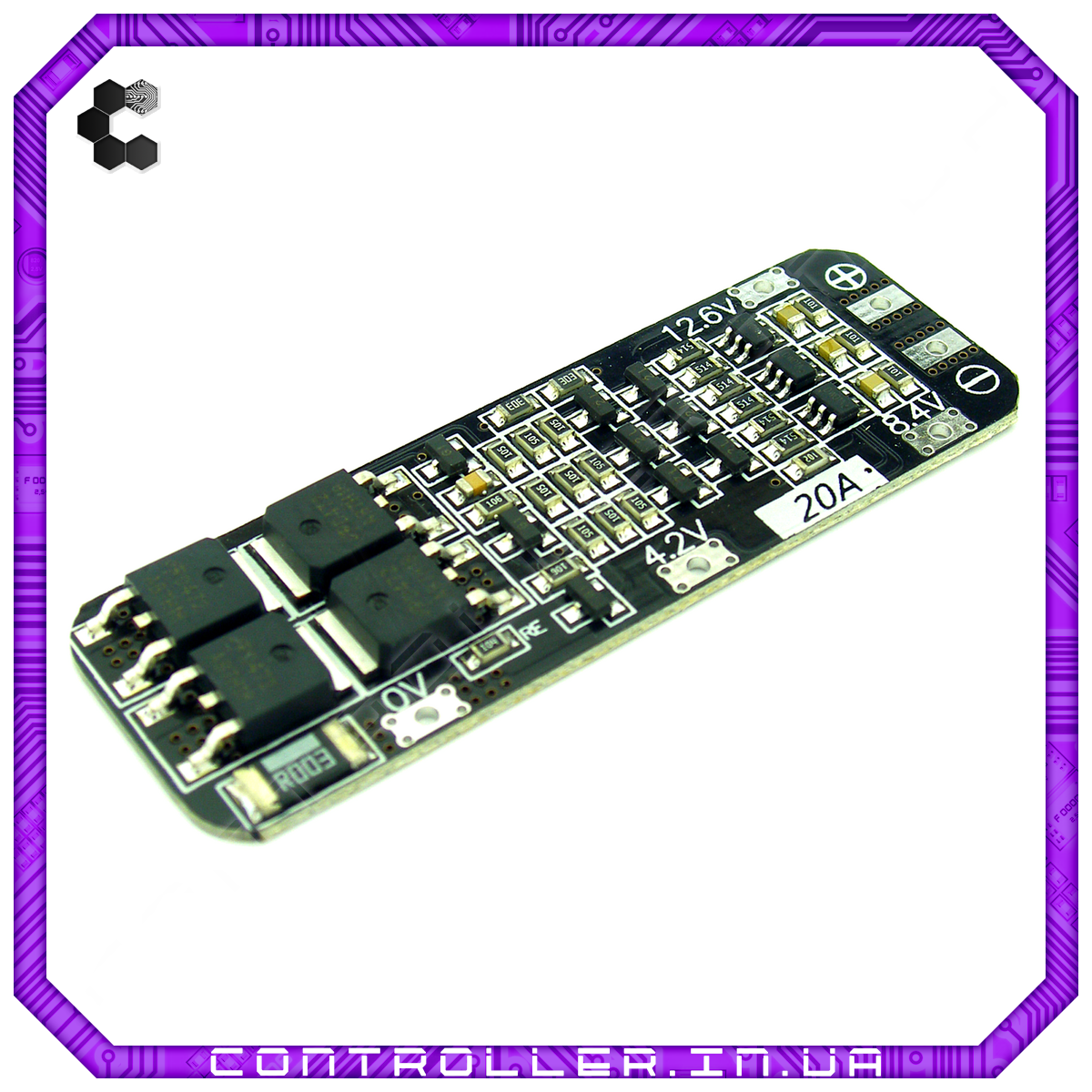 Контролер (плата захисту) Li-ion акумуляторів 18650 з балансуванням BMS 3s 20А V2.0, фото 1