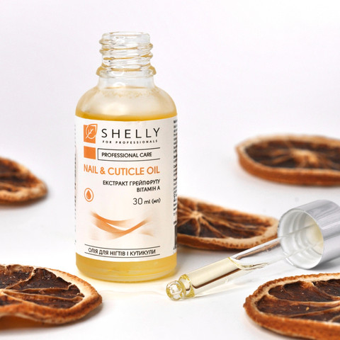 Олія для нігтів і кутикули з екстрактом грейпфруту та вітаміном А Shelly 30 мл