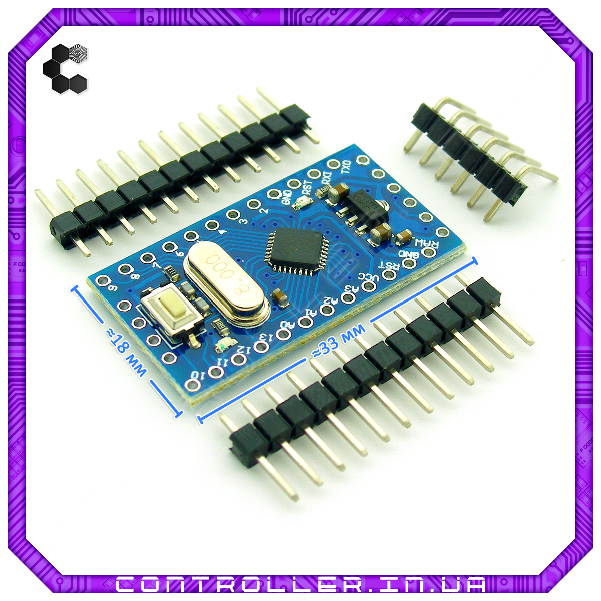 Мікроконтролер Arduino Pro Mini ATMega328 3.3V