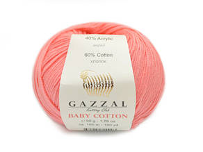 Gazzal Cotton Baby, Яскраво-кораловий №3435