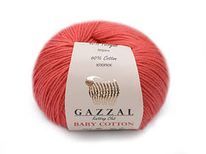 Gazzal Cotton Baby, Червоний корал №3418