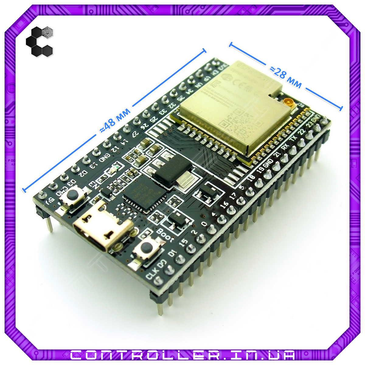 Модуль ESP32 WROOM 32U DevKit v4 38 Pin