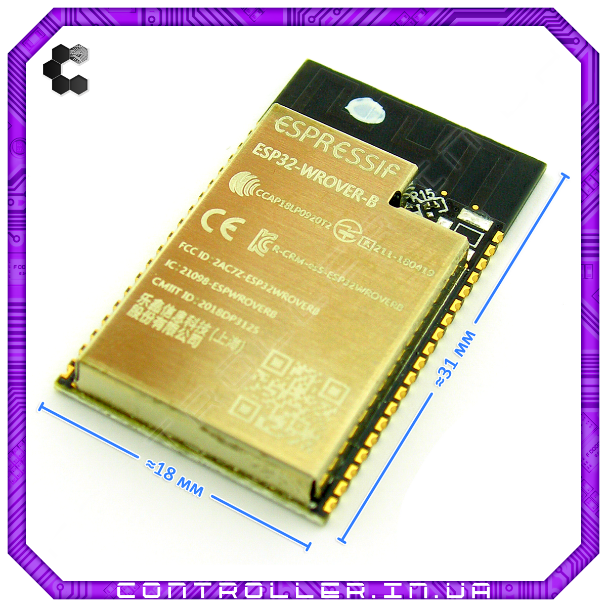 Модуль ESP32-WROVER-B Wi-Fi Bluetooth, фото 1