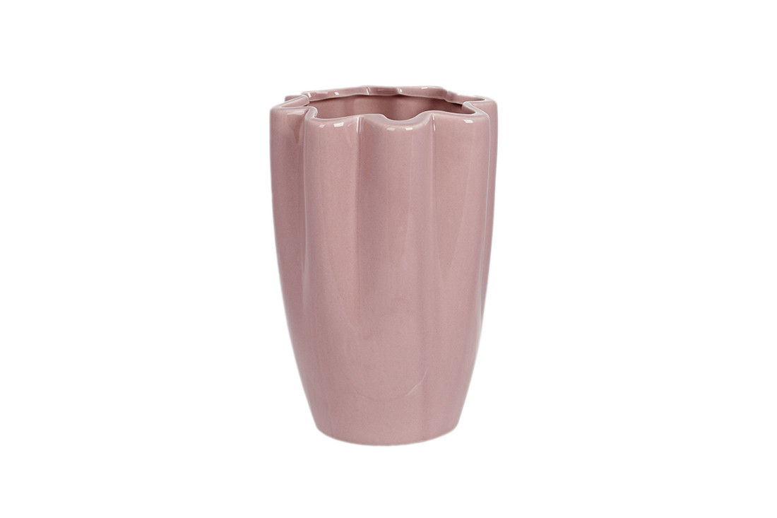 Ваза керамічна Квітка 11.5*11.5*16.6 см, колір — благородний рожевий (727-517)