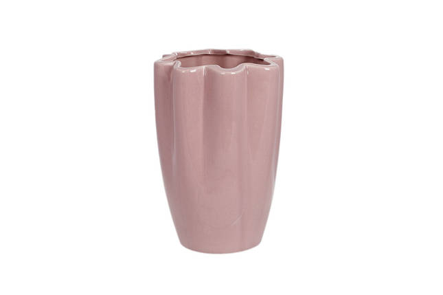 Ваза керамічна Квітка 11.5*11.5*16.6 см, колір — благородний рожевий (727-517), фото 1