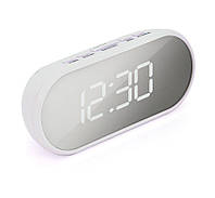 Электронные часы с будильником Voltronic VST712YW зеркальный дисплей, питание от кабеля USB, White