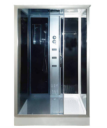 Душовий бокс KO&PO 715 G лівий 120x80х215 см на низькому піддоні тоноване скло розсувні двері, фото 1