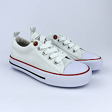 Білі дитячі кеди на шнурівці тм American Club