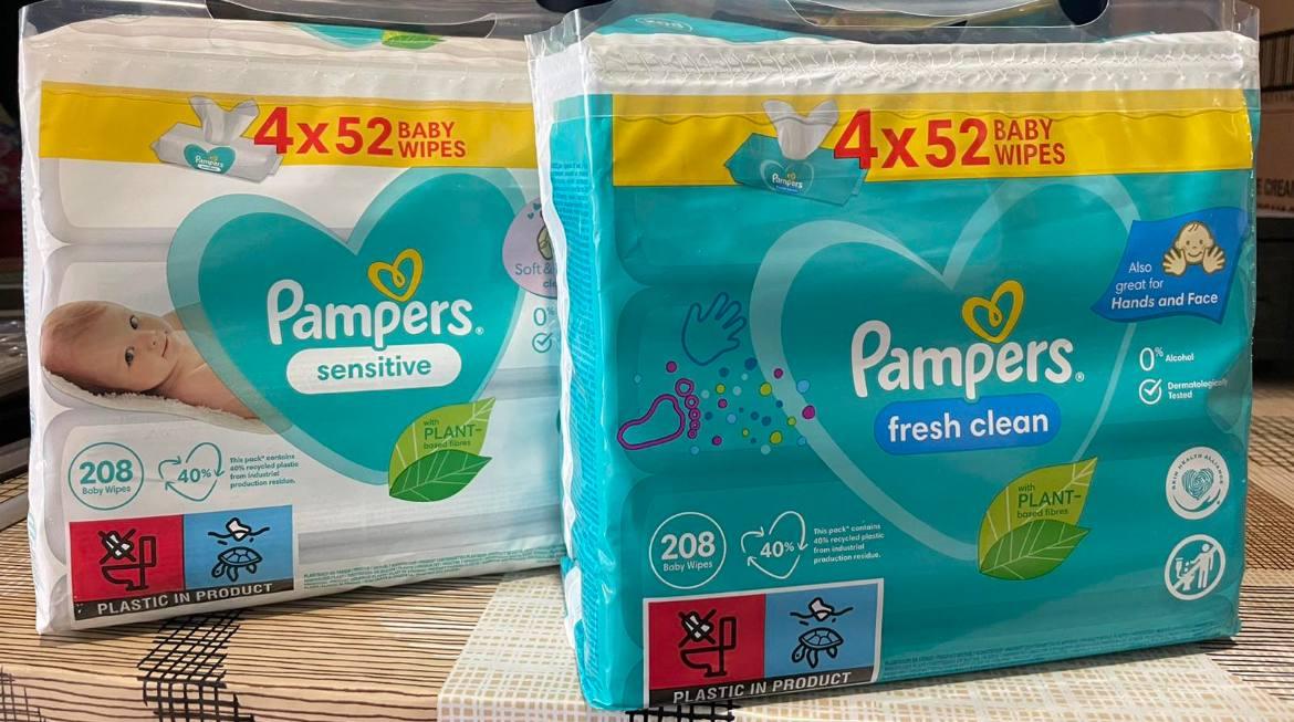 Дитячі вологі серветки Pampers  "Fresh Clean", Sensitive 208шт., фото 1