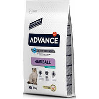 Сухий корм для котів Advance Cat Sterilized Hairball 10 кг. виведення шерсті у стерилізованих котів, з індичкою