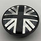 Ковпачок заглушка на литі диски Mini Cooper 3613-1171 069 55 мм чорний британський прапор, фото 5