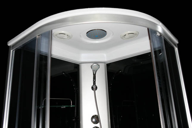Душовий бокс KO&PO 470 GJ 90x90x215 см з глибоким піддоном закритий з гідромасажем тоноване скло, фото 3
