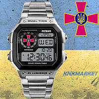 Тактичний електронний водонепроникний (50 м) годинник Patriot 011BKSU ЗСУ Чорні + Коробка
