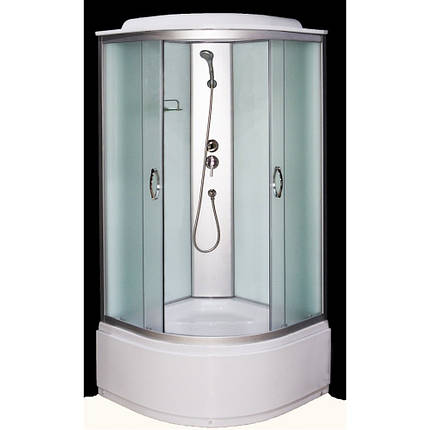 Душовий бокс KO&PO 470 F 90x90х215 см з глибоким піддоном закритий матове скло розсувні двері, фото 1