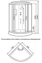 Душовий бокс KO&PO 126 RF 100х100х215 см з низьким піддоном матове скло, фото 3