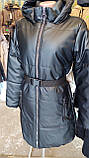 Куртка весняна розмір 50 подовжена з еко-шкіри куртка еко кожа весна осінь, фото 8