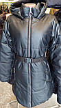Куртка весняна розмір 50 подовжена з еко-шкіри куртка еко кожа весна осінь, фото 9